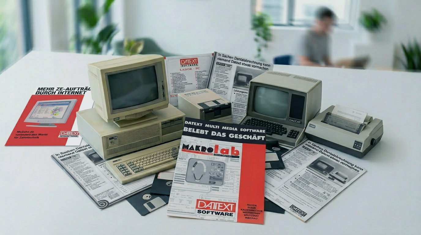Datext Produkt-Flyer aus vergangenen Zeiten.